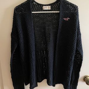 Hollister Co navy blue crochet cardigan sz medium